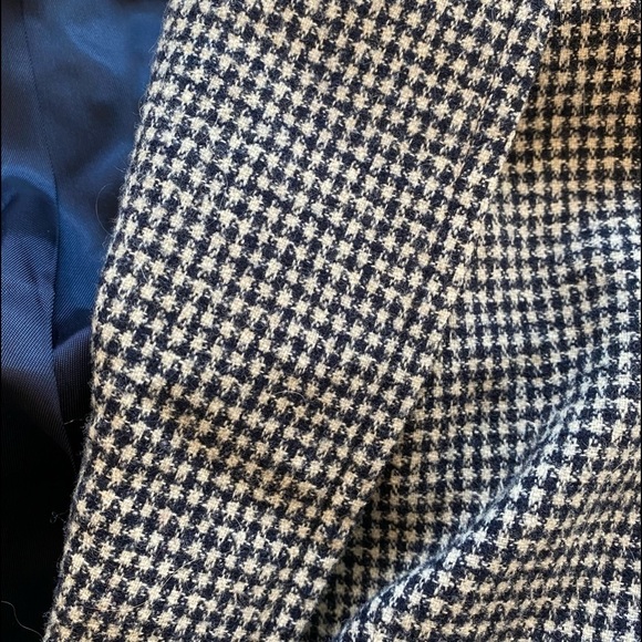 PENDLETON Vintage Shepard Check Plaid Wool Single Breasted Blazer Navy Size 10 - Picture 8 of 9